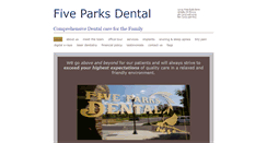 Desktop Screenshot of fiveparksdental.com